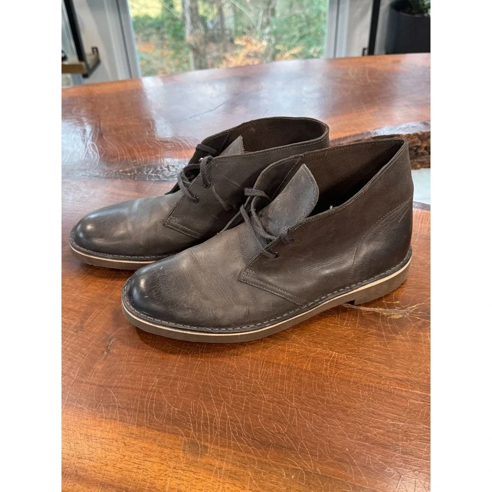 Clarks Men's Desert Boots Brown Leather Chukka Ankle Lace‎ Up US 9.5 Made India